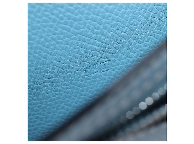 Hermès HERMES Agenda Vision 2 Day Planner Cover Leather Light Blue Silver Auth BA16011V Plata Azul claro - vista 25
