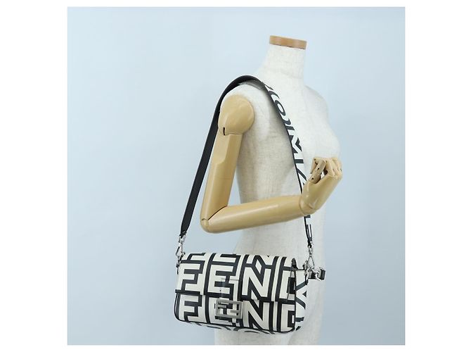 Borsa a tracolla FENDI Mamma Baguette in pelle Mark Jacobs Nera 8BR600 Auth 206295M Nero Argento - vista 34