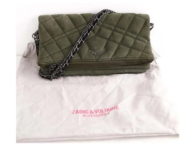 Borsa a tracolla Zadig & Voltaire in camoscio kaki Cachi - vista 6