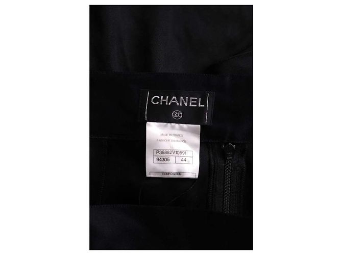Chanel Rock aus schwarzer Seide - Ansicht 4