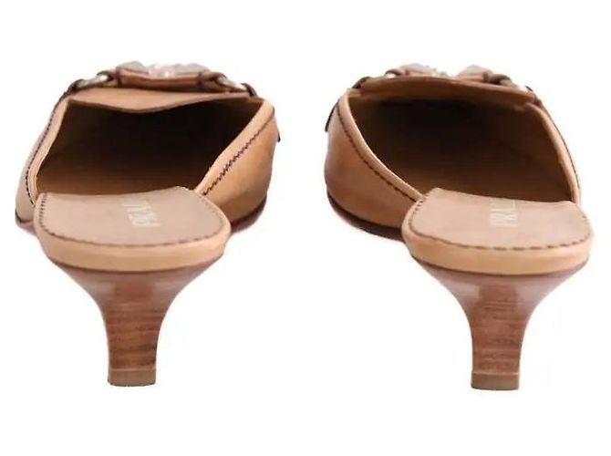 Tacchi Prada in pelle color camel Cammello - vista 2