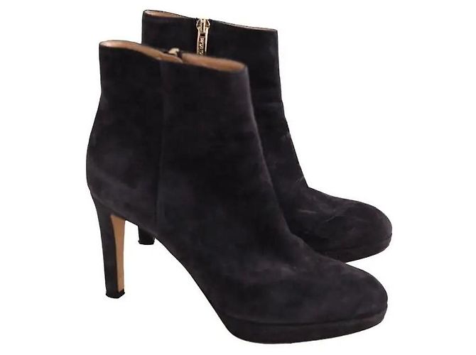 Botas de couro pretas Sergio Rossi Preto - vista 3