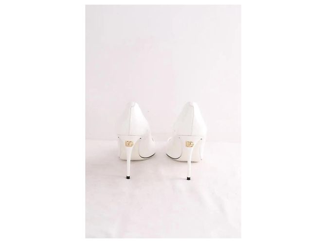 Tacchi in pelle bianca Dolce & Gabbana Bianco - vista 2