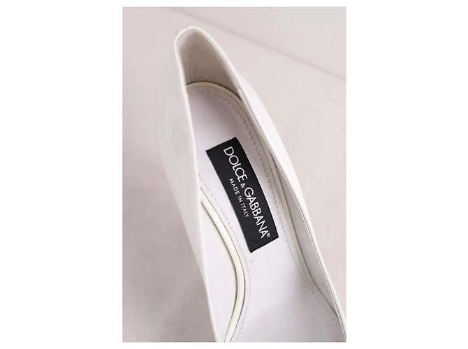 Tacchi in pelle bianca Dolce & Gabbana Bianco - vista 4