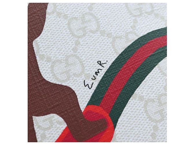 Zaino per bambini GUCCI GG Supreme PVC Beige Silver 851222 Auth LN211M Argento - vista 18