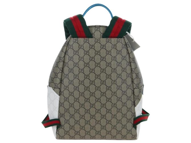 Zaino per bambini GUCCI GG Supreme PVC Beige Silver 851222 Auth LN211M Argento - vista 3