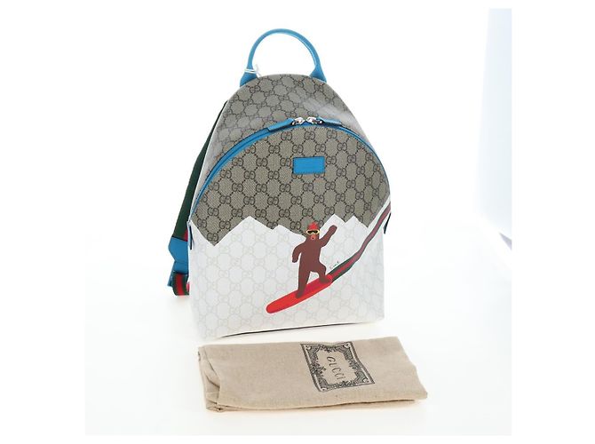 Zaino per bambini GUCCI GG Supreme PVC Beige Silver 851222 Auth LN211M Argento - vista 30