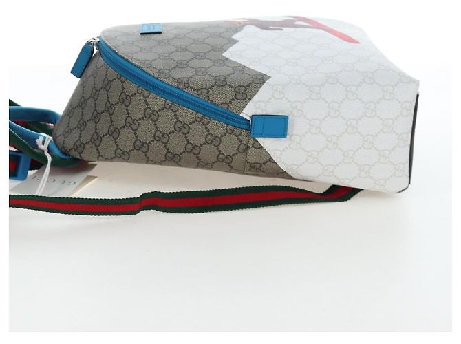 Zaino per bambini GUCCI GG Supreme PVC Beige Silver 851222 Auth LN211M Argento - vista 4