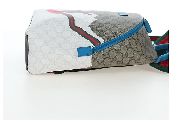 Zaino per bambini GUCCI GG Supreme PVC Beige Silver 851222 Auth LN211M Argento - vista 5
