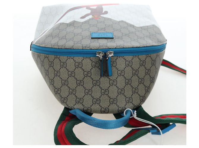 Zaino per bambini GUCCI GG Supreme PVC Beige Silver 851222 Auth LN211M Argento - vista 6