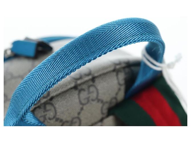 Zaino per bambini GUCCI GG Supreme PVC Beige Silver 851222 Auth LN211M Argento - vista 7