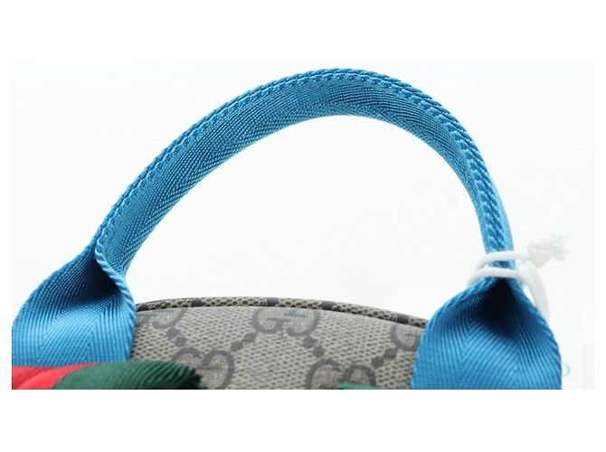 Zaino per bambini GUCCI GG Supreme PVC Beige Silver 851222 Auth LN211M Argento - vista 8