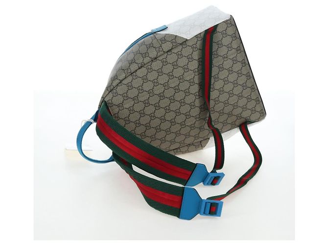 Zaino per bambini GUCCI GG Supreme PVC Beige Silver 851222 Auth LN211M Argento - vista 9