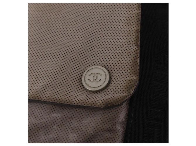 CHANEL Sports Line Tote Bag Canvas 2way Grau Silber CC Auth bs37077 Braun - Ansicht 20