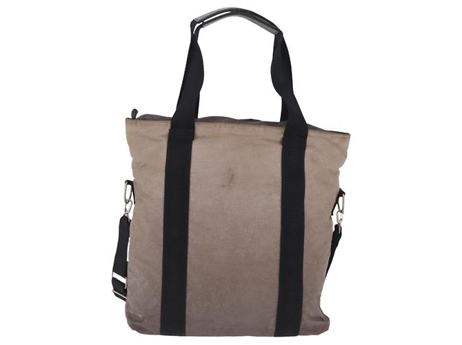 CHANEL Sports Line Tote Bag Canvas 2way Grau Silber CC Auth bs37077 Braun - Ansicht 4