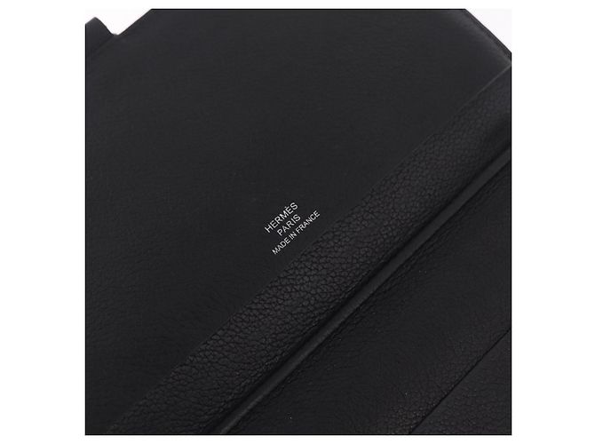 Hermès HERMES Agenda Vision Day Planner Cover Leather Black Silver Auth 206425 Negro Plata - vista 13
