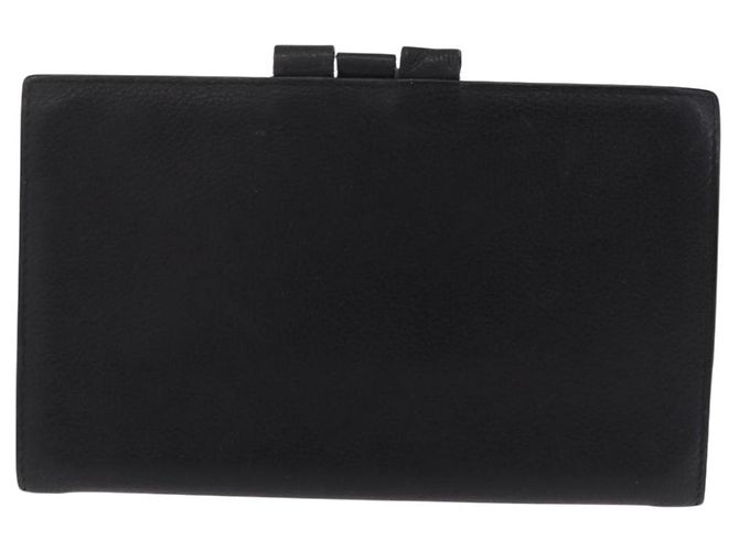 Hermès HERMES Agenda Vision Day Planner Cover Leather Black Silver Auth 206425 Negro Plata - vista 2