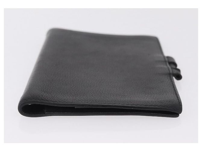 Hermès HERMES Agenda Vision Day Planner Cover Leather Black Silver Auth 206425 Negro Plata - vista 4