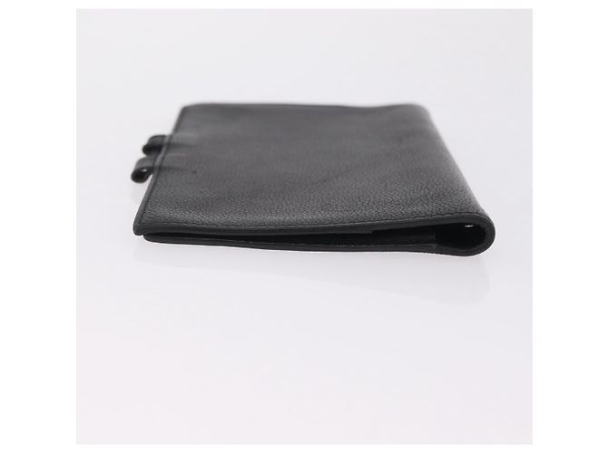 Hermès HERMES Agenda Vision Day Planner Cover Leather Black Silver Auth 206425 Negro Plata - vista 5