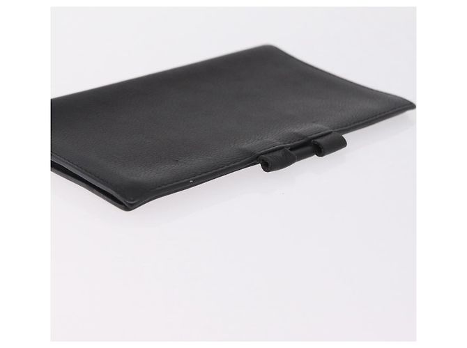 Hermès HERMES Agenda Vision Day Planner Cover Leather Black Silver Auth 206425 Negro Plata - vista 6