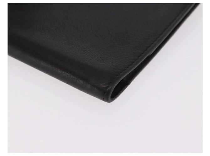 Hermès HERMES Agenda Vision Day Planner Cover Leather Black Silver Auth 206425 Negro Plata - vista 9