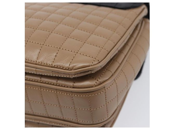 Céline Bolsa de Ombro com Corrente CELINE Couro Marrom Dourado Auth LN054V - vista 14