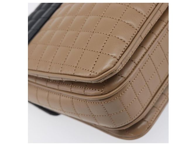 Céline Bolsa de Ombro com Corrente CELINE Couro Marrom Dourado Auth LN054V - vista 15