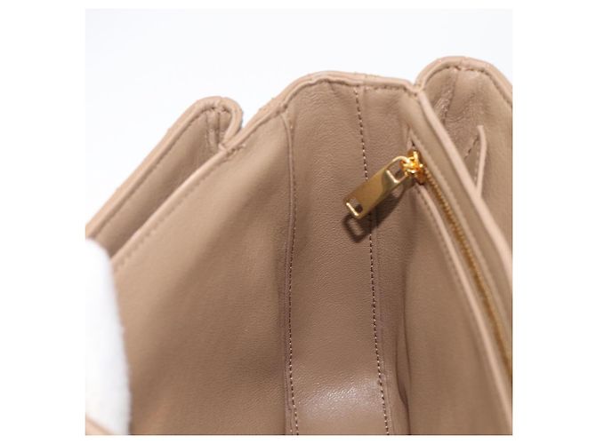 Céline Bolsa de Ombro com Corrente CELINE Couro Marrom Dourado Auth LN054V - vista 20