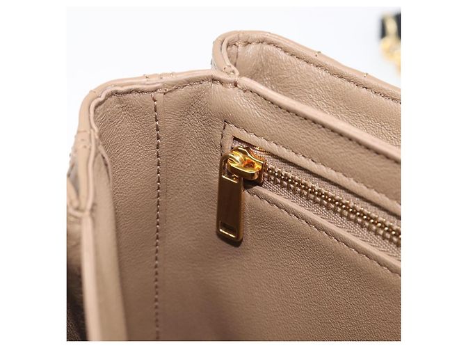 Céline Bolsa de Ombro com Corrente CELINE Couro Marrom Dourado Auth LN054V - vista 21