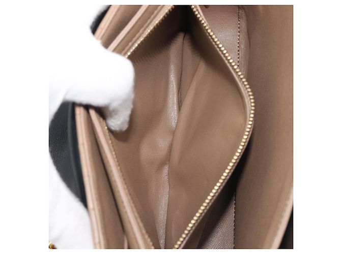 Céline Bolsa de Ombro com Corrente CELINE Couro Marrom Dourado Auth LN054V - vista 22