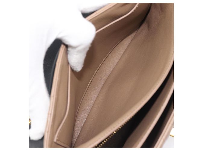 Céline Bolsa de Ombro com Corrente CELINE Couro Marrom Dourado Auth LN054V - vista 23