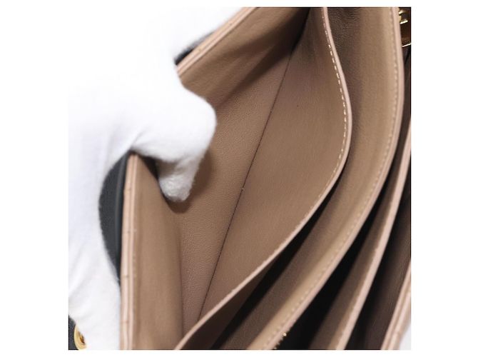 Céline Bolsa de Ombro com Corrente CELINE Couro Marrom Dourado Auth LN054V - vista 24