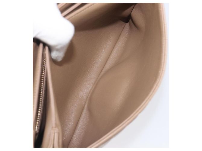 Céline Bolsa de Ombro com Corrente CELINE Couro Marrom Dourado Auth LN054V - vista 25