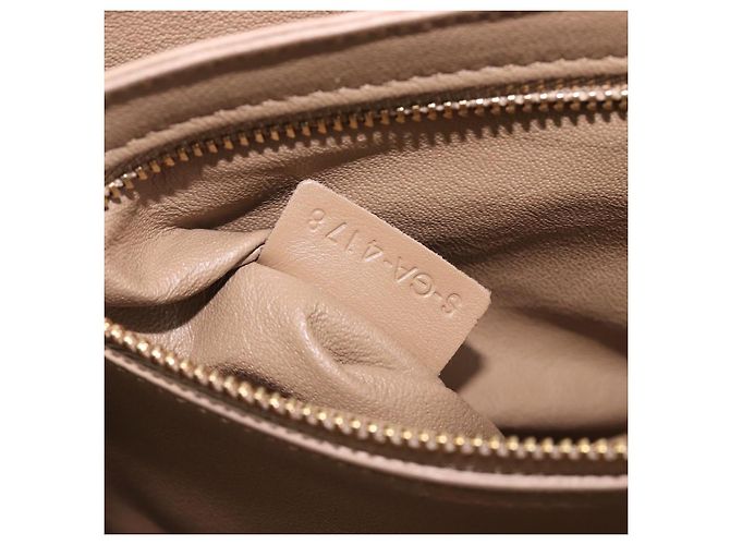 Céline Bolsa de Ombro com Corrente CELINE Couro Marrom Dourado Auth LN054V - vista 26