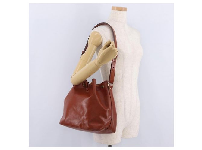 LOUIS VUITTON Borsa a tracolla Epi Petit Noe Brown M44103 LV Auth 206410 Marrone - vista 25
