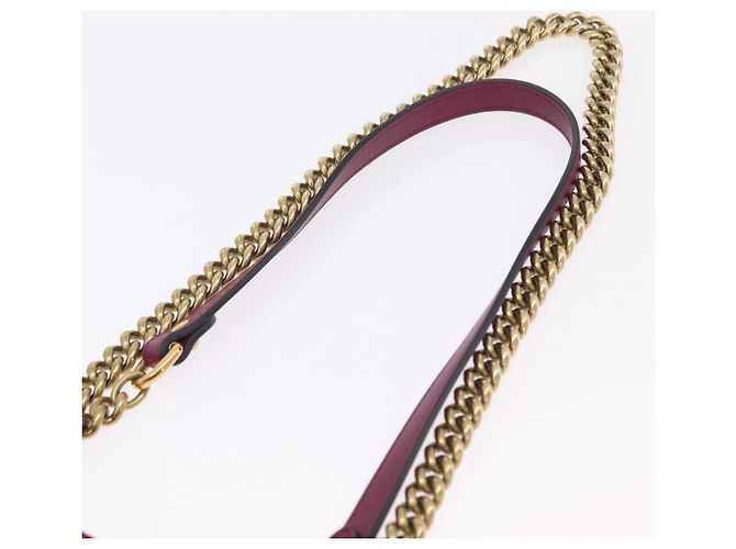 Borsa a tracolla con catena GUCCI GG Marmont Velluto Viola Tono Oro 446744 Auth ka6446V - vista 10