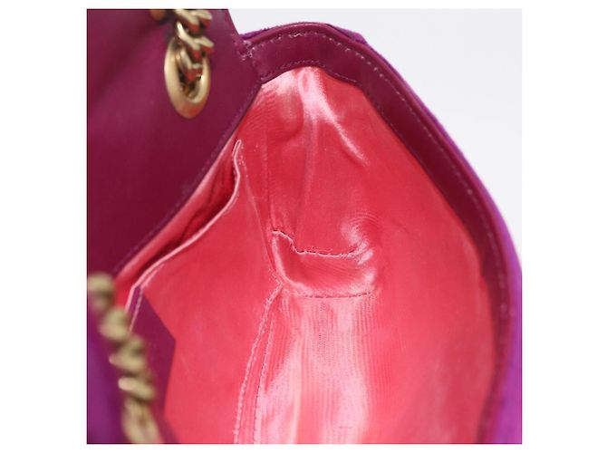 Borsa a tracolla con catena GUCCI GG Marmont Velluto Viola Tono Oro 446744 Auth ka6446V - vista 21