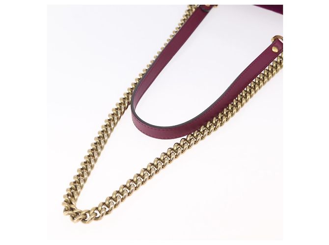 Borsa a tracolla con catena GUCCI GG Marmont Velluto Viola Tono Oro 446744 Auth ka6446V - vista 9