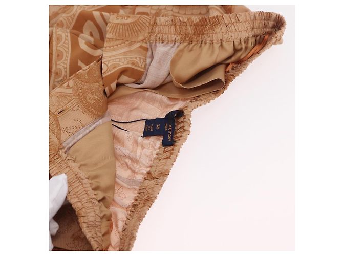 LOUIS VUITTON Shorts Hose Seide 34 Brown LV Auth 204958M Braun - Ansicht 10