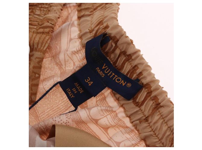 LOUIS VUITTON Shorts Hose Seide 34 Brown LV Auth 204958M Braun - Ansicht 13