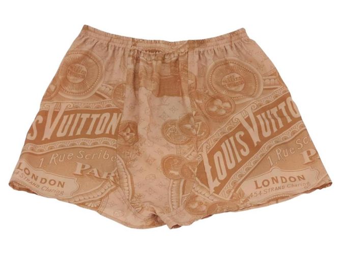LOUIS VUITTON Shorts Hose Seide 34 Brown LV Auth 204958M Braun - Ansicht 2
