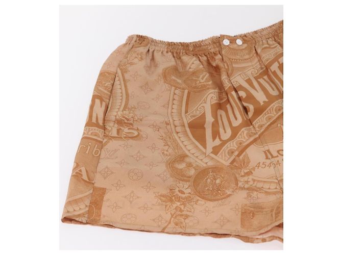 LOUIS VUITTON Shorts Hose Seide 34 Brown LV Auth 204958M Braun - Ansicht 3