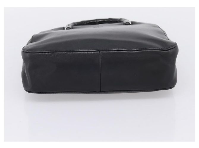 GUCCI Bamboo Handtasche Leder Schwarz Silber 002 1061 Auth ka6458 - Ansicht 10