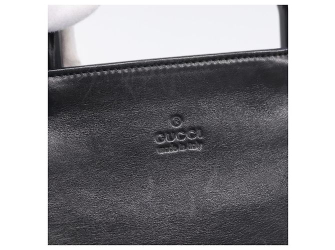 GUCCI Bamboo Handtasche Leder Schwarz Silber 002 1061 Auth ka6458 - Ansicht 15