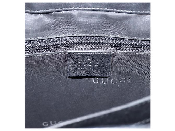 GUCCI Bamboo Handtasche Leder Schwarz Silber 002 1061 Auth ka6458 - Ansicht 16
