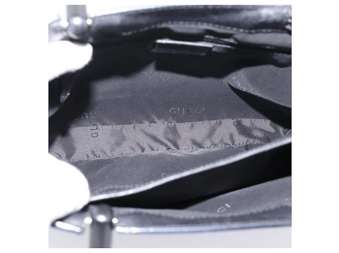 GUCCI Bamboo Handtasche Leder Schwarz Silber 002 1061 Auth ka6458 - Ansicht 17