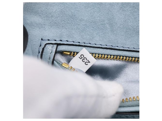 Borsa a tracolla Miu Miu Madras in pelle azzurro tono oro Auth ka6472V Blu chiaro - vista 12