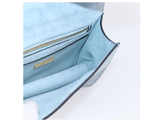 Borsa a tracolla Miu Miu Madras in pelle azzurro tono oro Auth ka6472V Blu chiaro - vista 20