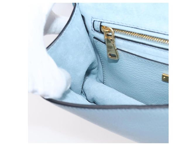 Borsa a tracolla Miu Miu Madras in pelle azzurro tono oro Auth ka6472V Blu chiaro - vista 21