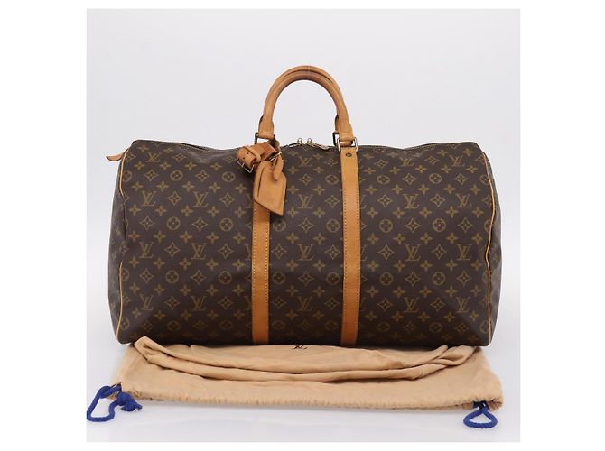 LOUIS VUITTON Monogram Keepall 55 Boston Bag M41424 LV Auth 204725A Monogramme - vue 12